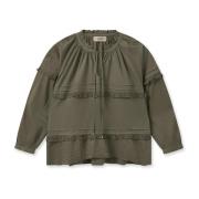Voile Broderi Bluse Dusty Olive