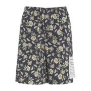 Blomstret Print Elastisk Talje Bermuda Shorts