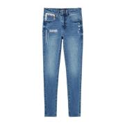 Blå Zip & Button Jeans til Kvinder