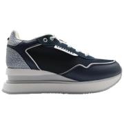 Mid-High Marghe Navy Silver Sneakers