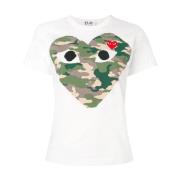 Stribet Camouflage Hjerte T-shirt