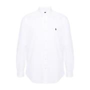 Hvid Seersucker Skjorte Klassisk Stil
