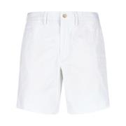 Hvide Bomuldsblandede Shorts med Broderet Logo