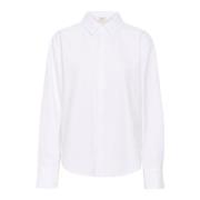 Kort hvid skjorte med krave og knaplukning