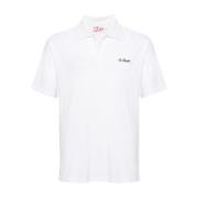 Hvid Terry-Cloth Effekt Polo T-shirt