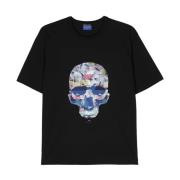 Sort T-shirt med Skull Print