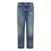 Blå Jeans Lige Ben Westhanger Farve