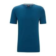 Blå Rund Hals T-Shirt