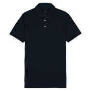 Navy Linen Cotton Polo Shirt