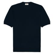 Linned Bomuld Marineblå T-shirt