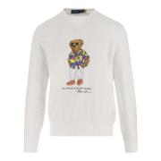 Blød Crew Neck Sweatshirt med Polo Bear Print