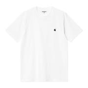 Hvid Bomuld T-shirt med Logo Broderi