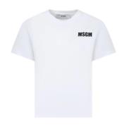 Kontrast Logo Print Hvid T-shirt til Drenge og Piger