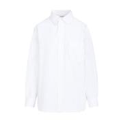 Hvid Bomuldsskjorte Zigzag Detaljer