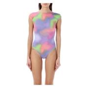 Blurred Print Body Swimsuit