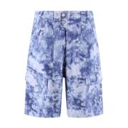 Blå Tie Dye Bermuda Shorts