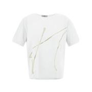Hvid Bomuld Kortærmet T-shirt