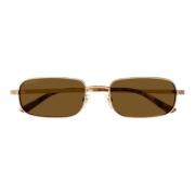 Guldbrun Rektangulære Solbriller
