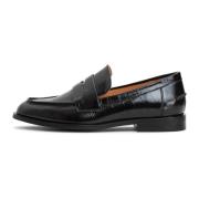 Block Heeled Loafers - Patent Black