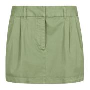 Grøn Mini Fit Bomuld Nederdel