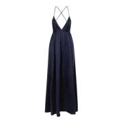 Navy Blue Slip Kjole