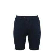 Blå Bomuld Bermuda Shorts Slim Fit