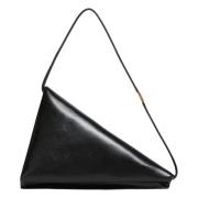 Læder prisma trekantet taske