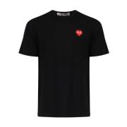 Sort Bomuld Hjerte Logo T-Shirt