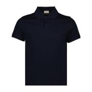 Læder Polo Skjorte med Logo Broderi