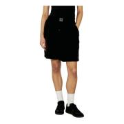 Logo Patch Mid Rise Shorts