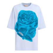 Bomuld T-shirt med maxi blomsterprint