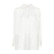 Hvid Pinstripe Skjorte Franske Manchetter
