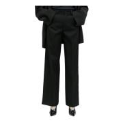 Tonal Topstitching Wool Pants