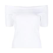 Hvid Off-Shoulder T-Shirt