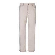 Beige Bomuld Slim Fit Bukser