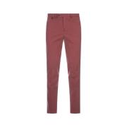 Røde bomuld-lyocell bukser med mellemhøj talje