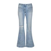 Bootcut jeans med slidt design
