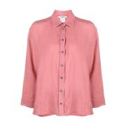 Flamingo Pink Linen Shirt