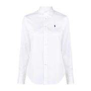 Hvid Langærmet Skjorte med Knaplukning