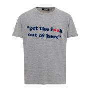 Bomuld T-shirt med 'Get the f**k..' Print