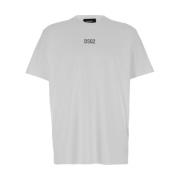 Hvid Crewneck T-shirt med Metal Logo