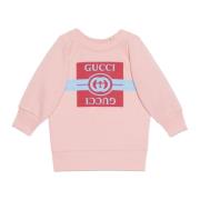 Rosa Bomuldssweater med GG Striber
