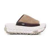 Beige Hvid Platform Sandaler Slip-On