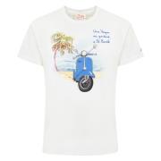 Herre Bomuld T-shirt Hvid Print