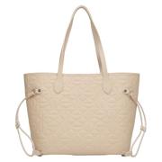 Kvinders Beige Læder Shopper Taske ER00115046