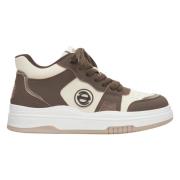 Kvinders Brun & Beige High-Top Sneakers lavet af Læder ER00114289