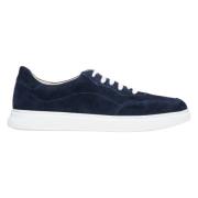 Herre Navy Blå Velour Lav-Top Sneakers ER00112942