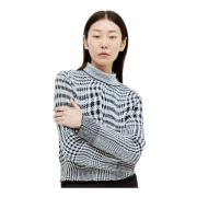 Houndstooth Sweater i uld-blanding