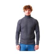 Merino Wool Ribbed Sweater Grå