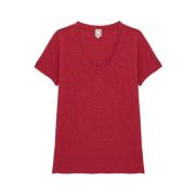 Katalina V-neck T-shirt Raspberry